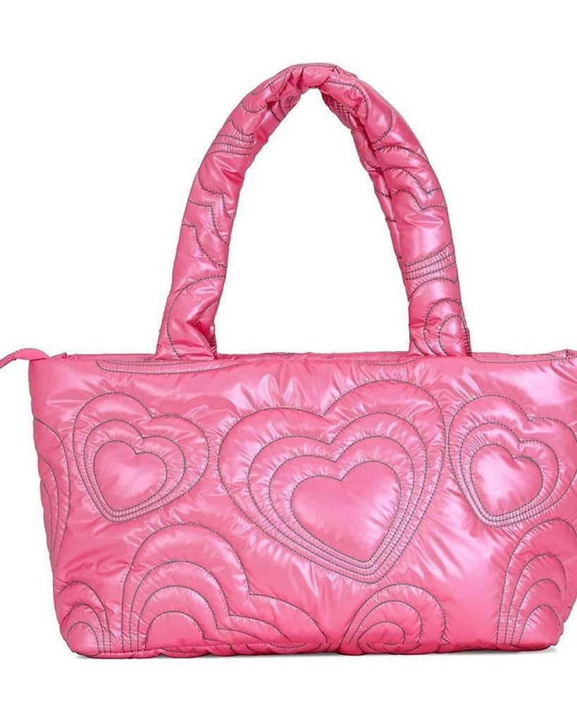 iscream Pink Shining Heart Puffy Overnight Bag - 8101973