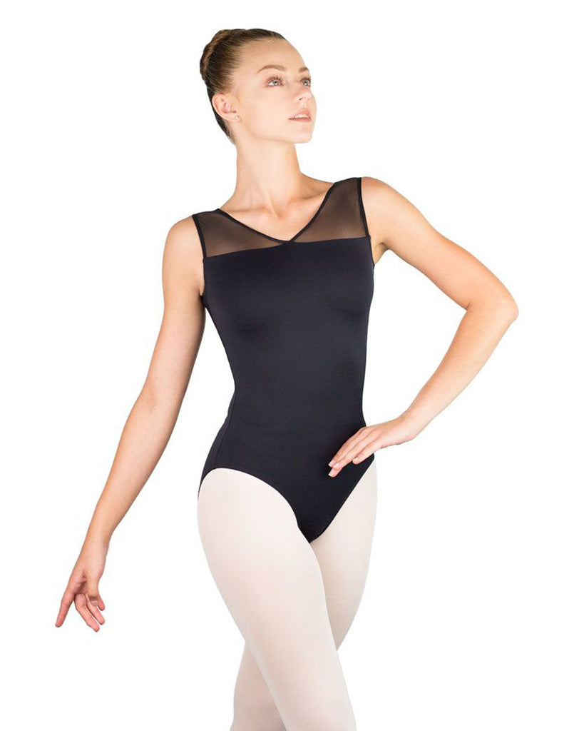 US Women's Stretchy Sleeveless Built-in Bra Bodysuit Ballet