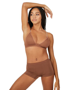 Capezio 3777W - Nude Deep Neck Clear Back Bra - Adult Sizes - Edee's Place