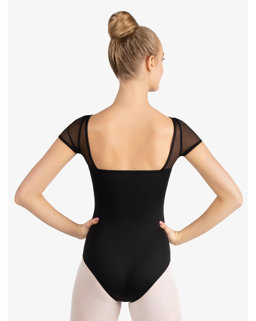 Capezio Mesh Yoke Short Sleeve Leotard - SE1039C Girls - Dancewear - Bodysuits & Leotards - Dancewear Centre Canada