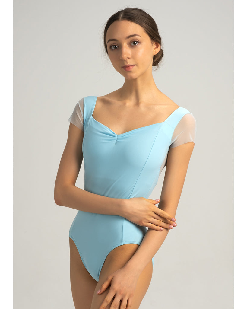 Grishko Effie Pinch Front Scoop Back Mesh Cap Sleeve Leotard - DA2003/2MP Womens - Dancewear - Bodysuits & Leotards - Dancewear Centre Canada