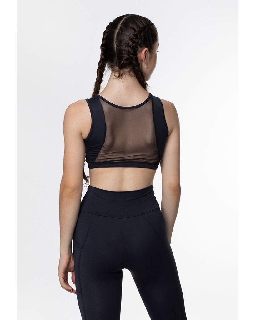 Intermezzo Topmercrem Zip Front Mesh Back Bra Top - 6572 Womens - Dancewear - Tops - Dancewear Centre Canada