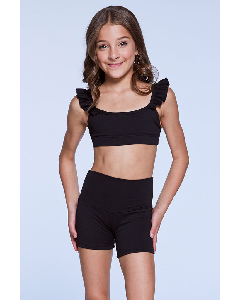 Jo+Jax Ruffled Up Bra Top - Girls - Black - Dancewear Centre