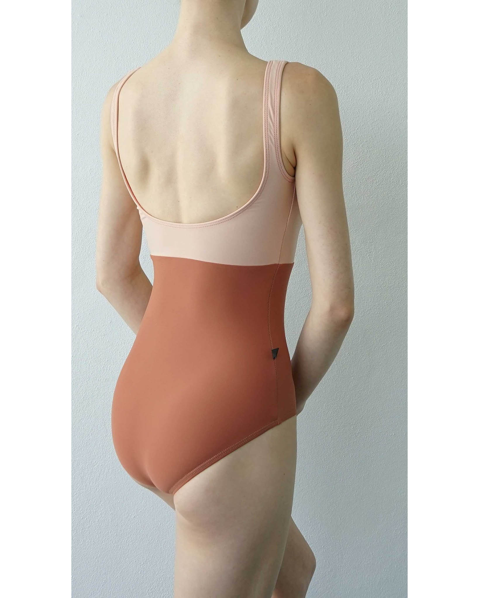 Jule Dancewear Luster Pop Mesh Contrast Tank Leotard - Womens - Peach/Terra Cotta - Dancewear - Bodysuits & Leotards - Dancewear Centre Canada