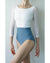 Jule Dancewear Royal Pop Mesh Contrast 3/4 Sleeve Leotard - Womens - Ocean Blue/White - Dancewear - Bodysuits & Leotards - Dancewear Centre Canada