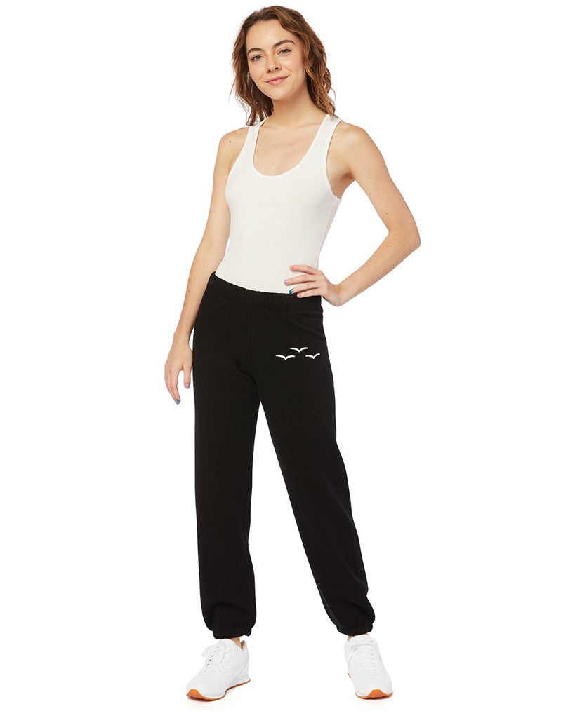 Lazypants Niki Ultra Soft Fleece Sweatpants - Womens - Black