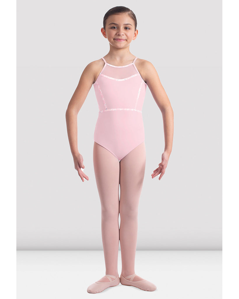 Mirella Jardin Printed Bind Detail Mesh Insert Camisole Leotard - M1235C Girls - Dancewear - Bodysuits & Leotards - Dancewear Centre Canada