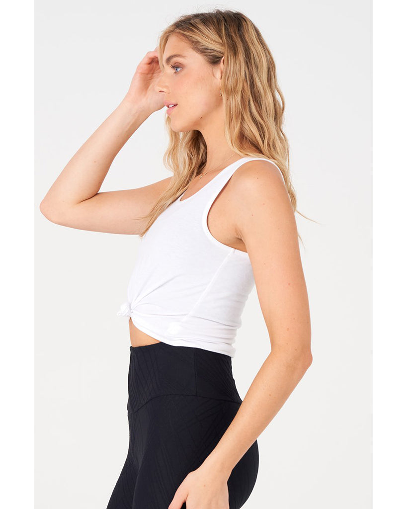 Onzie Knot Crop Top - 3050 Womens - White - Activewear - Tops - Dancewear Centre Canada