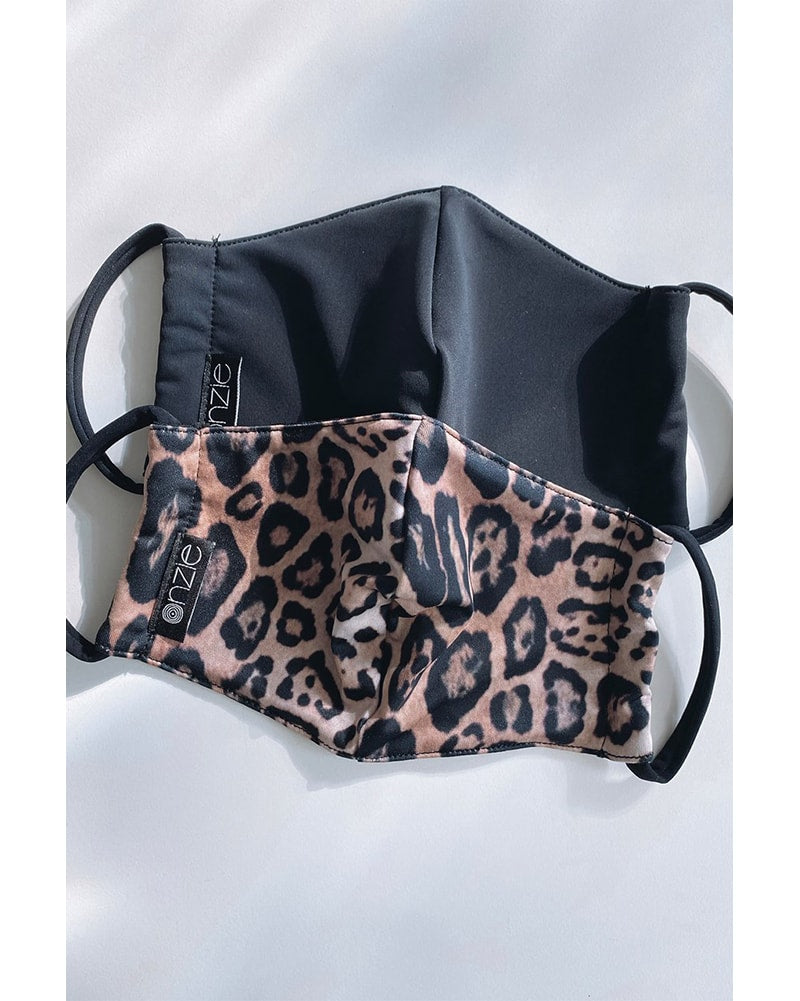 Onzie Mindful Mask 2-Pack - Womens/Mens - Leopard/Black - Accessories - Masks - Dancewear Centre Canada