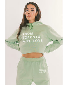 Peace Collective Home is Toronto Crescent Cropped Hoodie - Womens - Vista  Blue
