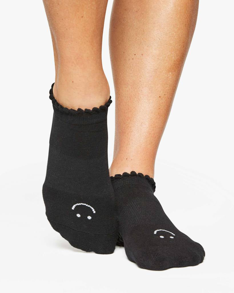 Black Charcoal - Grip Socks - Wide calf