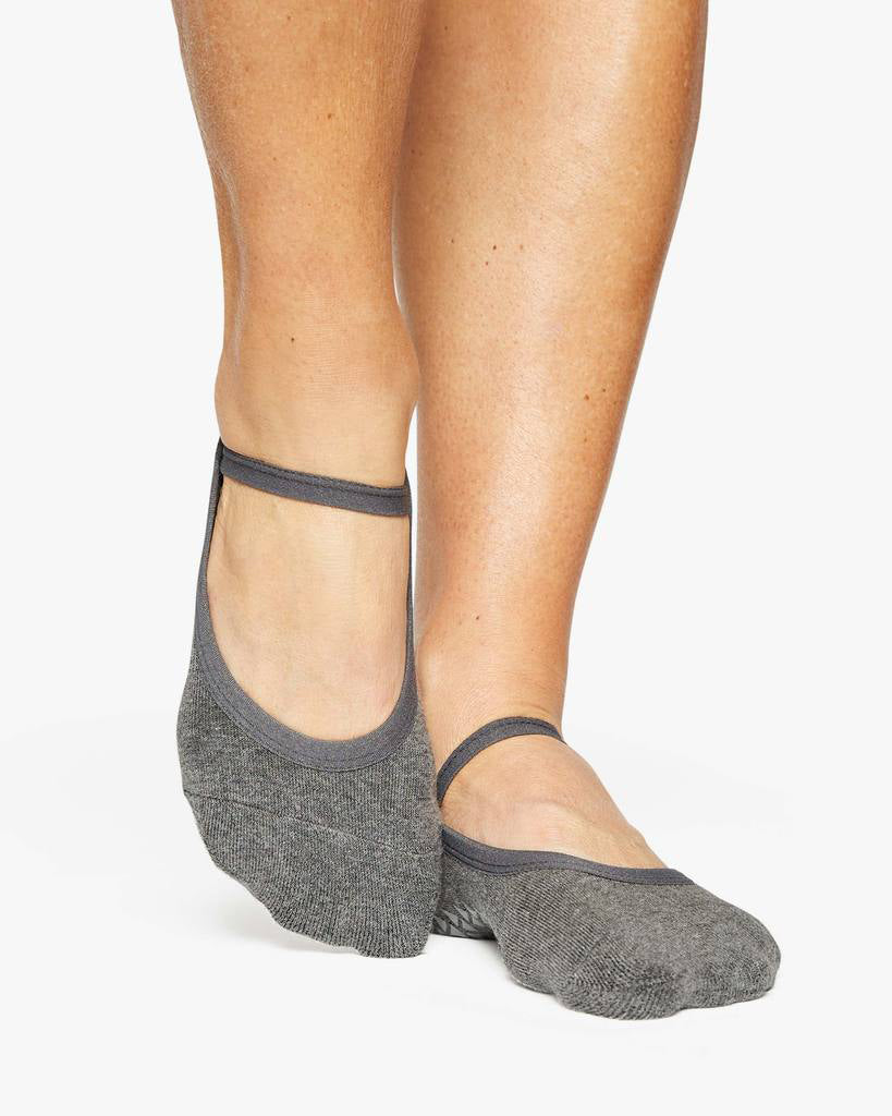 Pointe Studio Karina Grip Strap Sock - Womens - Charcoal - Dancewear - Socks - Dancewear Centre Canada