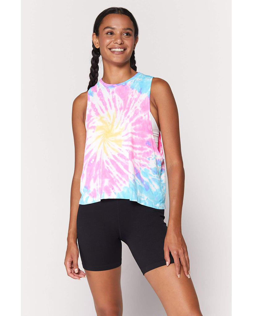 Spiritual Gangster Active Flow Tank Top - SP13611019 - Womens - Sunburst Tie Dye - Activewear - Tops - Dancewear Centre Canada