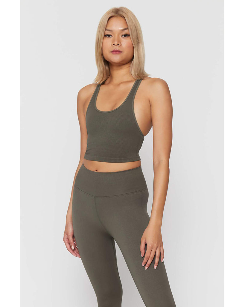 Spiritual Gangster Athena Crop Tank Top - HO13676009 - Womens - Burnt Olive - Activewear - Tops - Dancewear Centre Canada