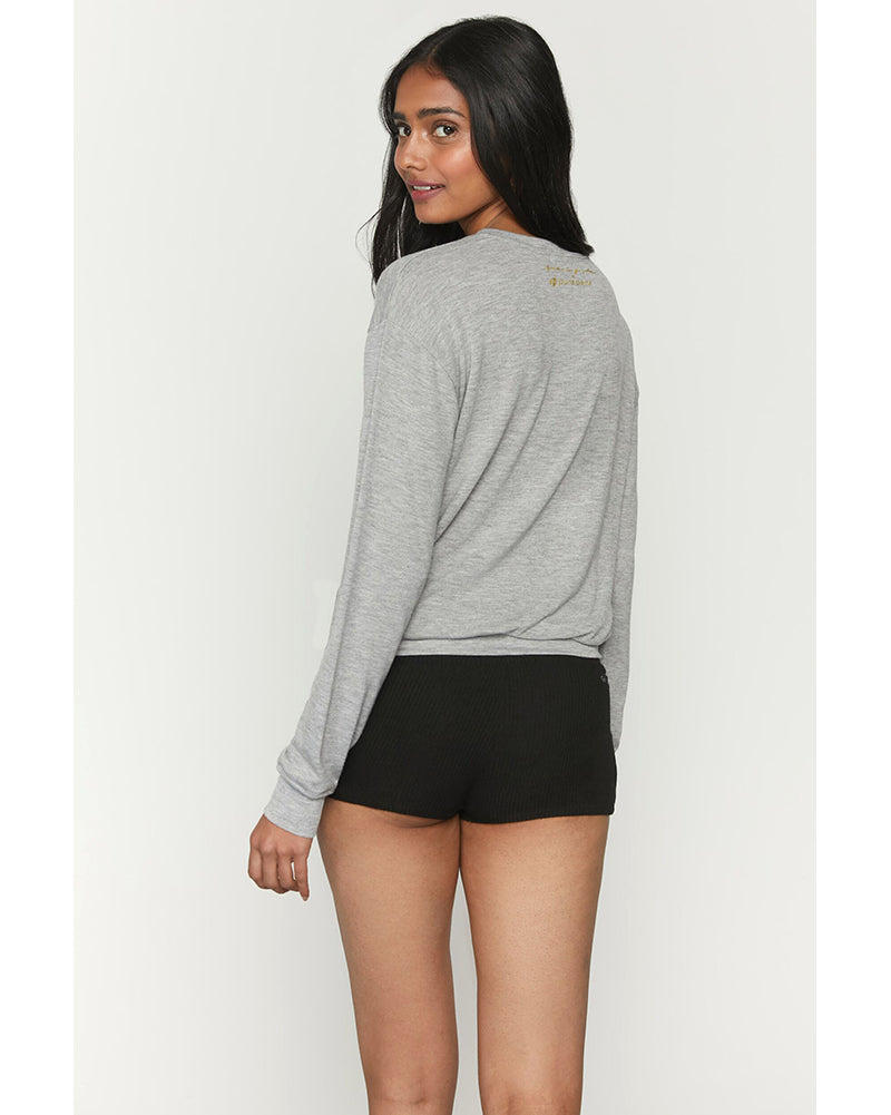 Spiritual Gangster Barre Love Crewneck Savasana Sweatshirt - Womens - Medium Heather Grey - Activewear - Tops - Dancewear Centre Canada