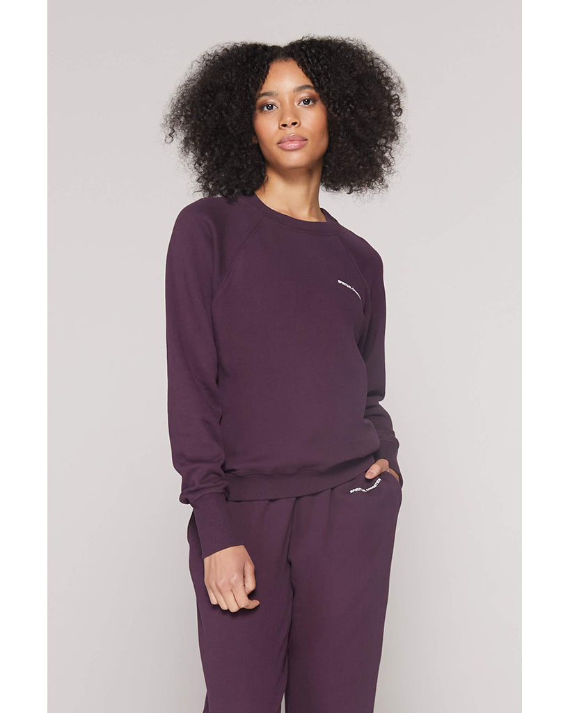 Spiritual Gangster Bridget Raglan Pullover Sweatshirt - FA10417009 - Womens - Blackberry - Activewear - Tops - Dancewear Centre Canada