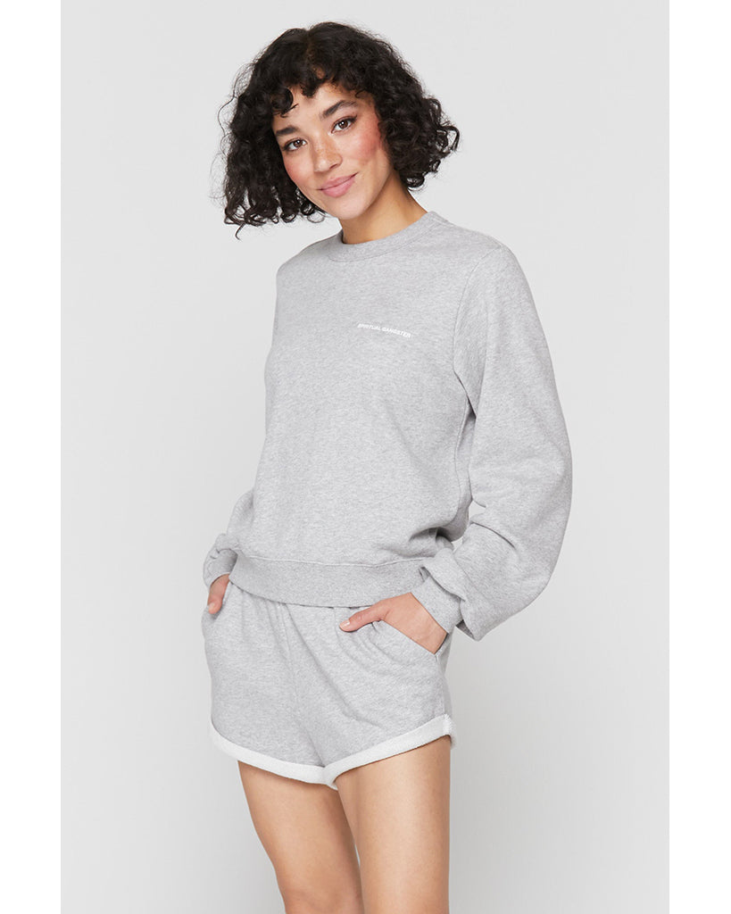 Spiritual Gangster Effortless Crew Sweatshirt - Womens - Heather Grey - Activewear - Tops - Dancewear Centre Canada