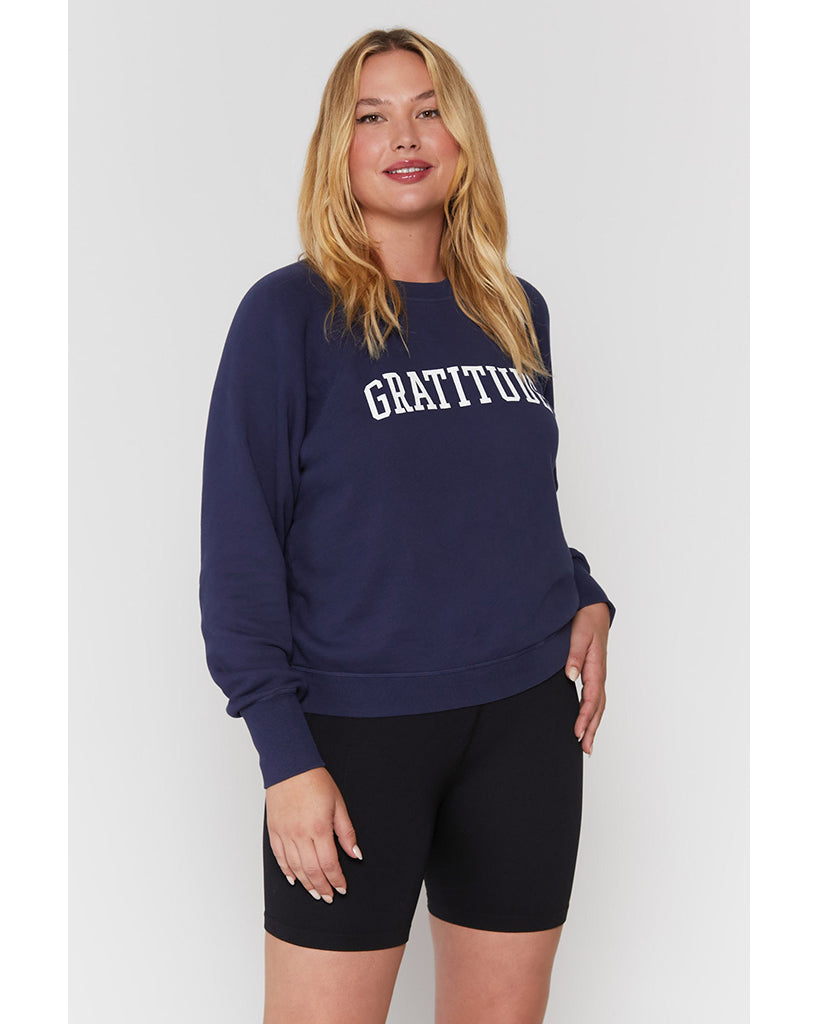 Spiritual Gangster Gratitude Bridget Raglan Pullover Sweatshirt - Womens - Night - Activewear - Tops - Dancewear Centre Canada