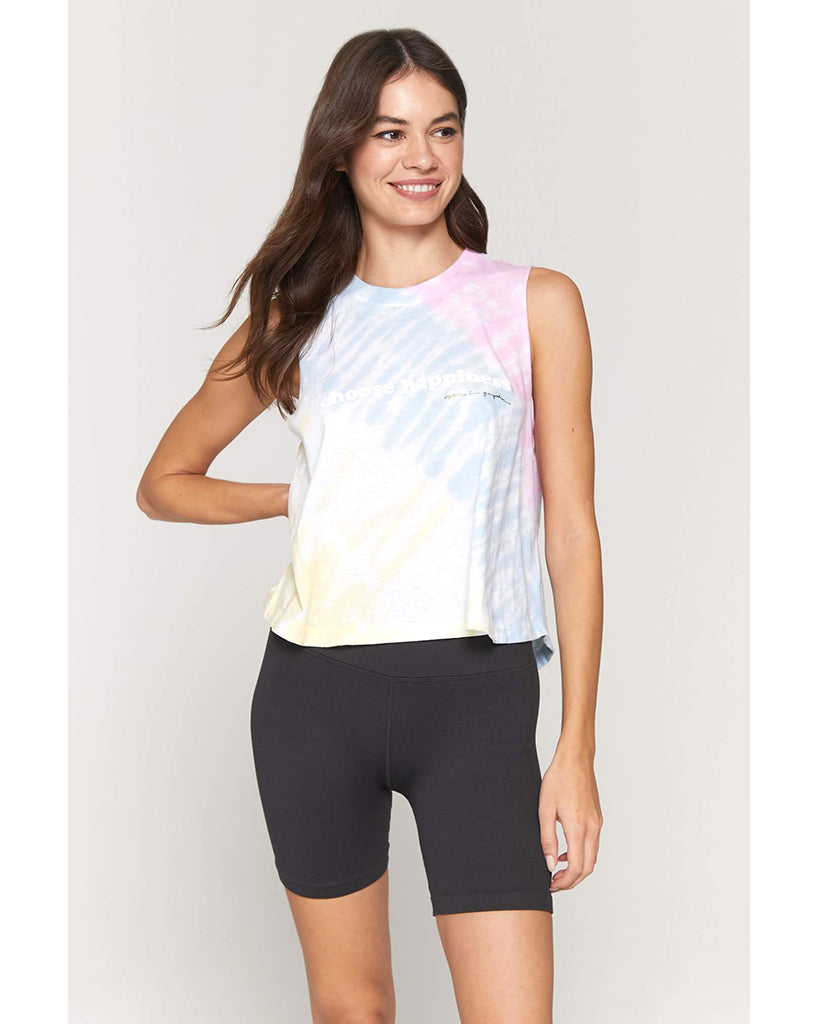 Spiritual Gangster Happiness Crop Tank - SU10411038 - Womens - Sunny Days Swirl - Activewear - Tops - Dancewear Centre Canada