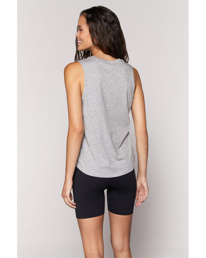 Spiritual Gangster Happiness Muscle Tank - SP10411022 - Womens - Heather Grey - Activewear - Tops - Dancewear Centre Canada