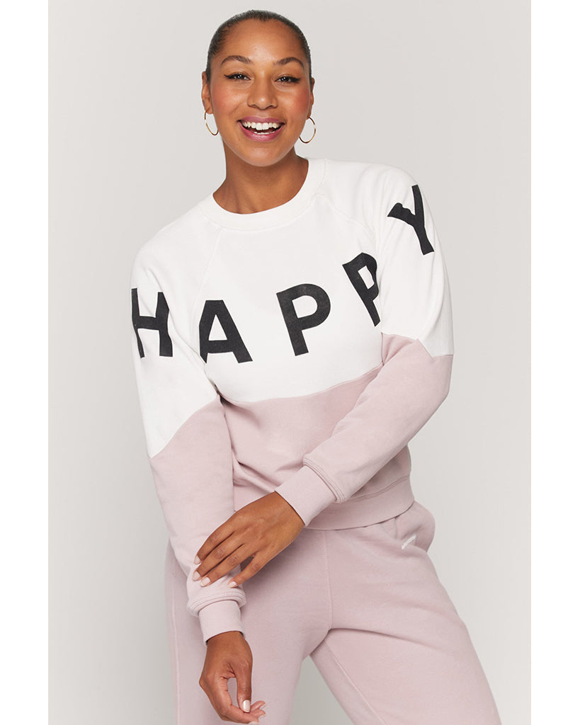 Spiritual Gangster Happy Bridget Raglan Pullover - Womens - Stone/ Rose Quartz - Activewear - Tops - Dancewear Centre Canada