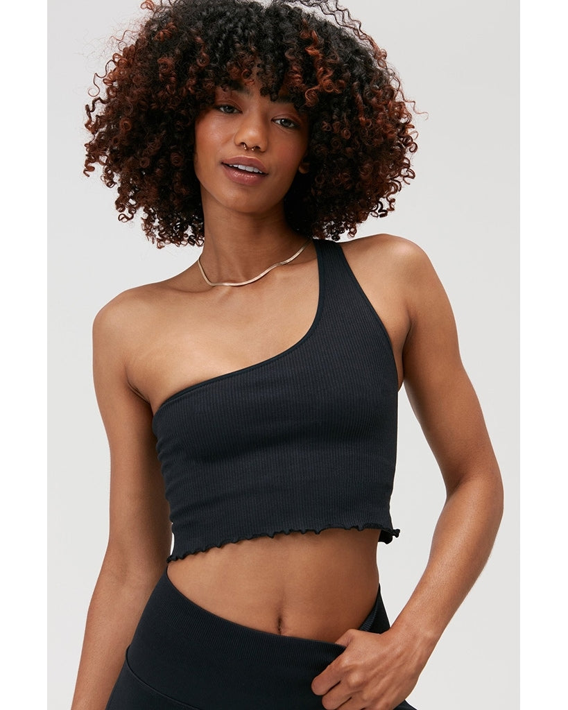 Black Ribbed Tube Top - ONLY