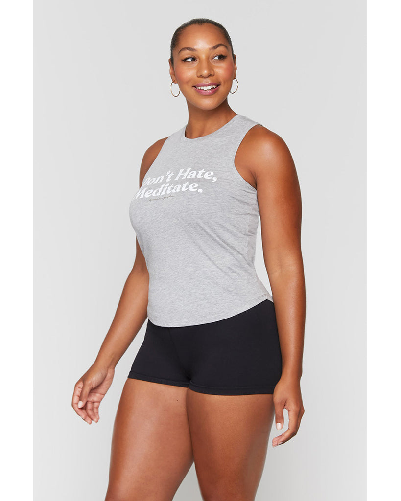 Spiritual Gangster Meditate Muscle Tank - Womens - Heather Grey - Activewear - Tops - Dancewear Centre Canada