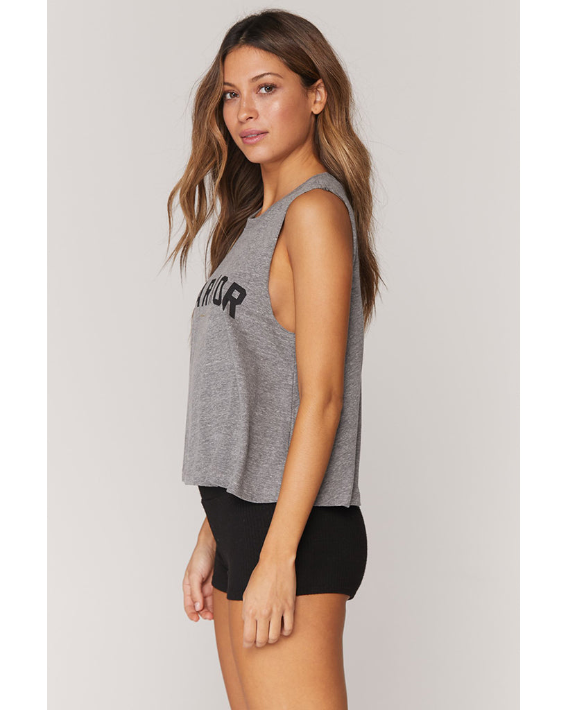 Spiritual Gangster Warrior Crop Tank Top - CS0411006 - Womens - Heather Grey - Activewear - Tops - Dancewear Centre Canada