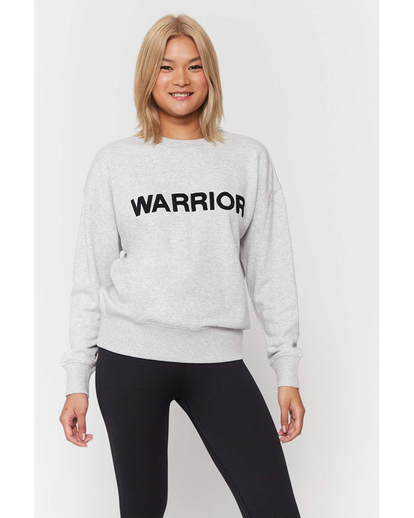 Spiritual Gangster Warrior Relaxed Crewneck Pullover - HO10417002 - Womens - Heather Ash - Activewear - Tops - Dancewear Centre Canada