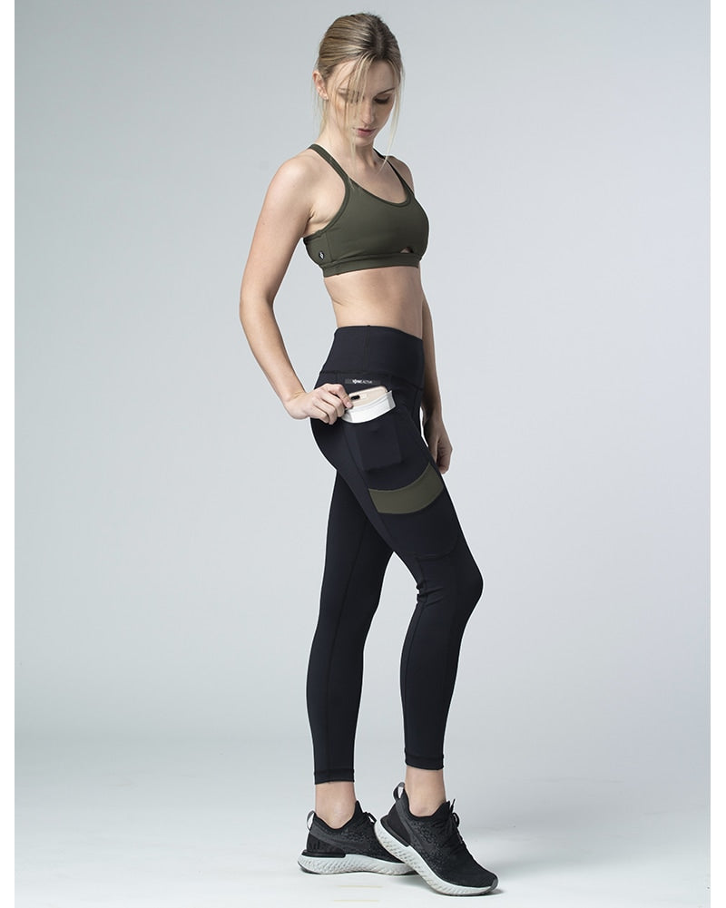 Sports tights High Waist - Black/Silver-coloured - Ladies | H&M IN