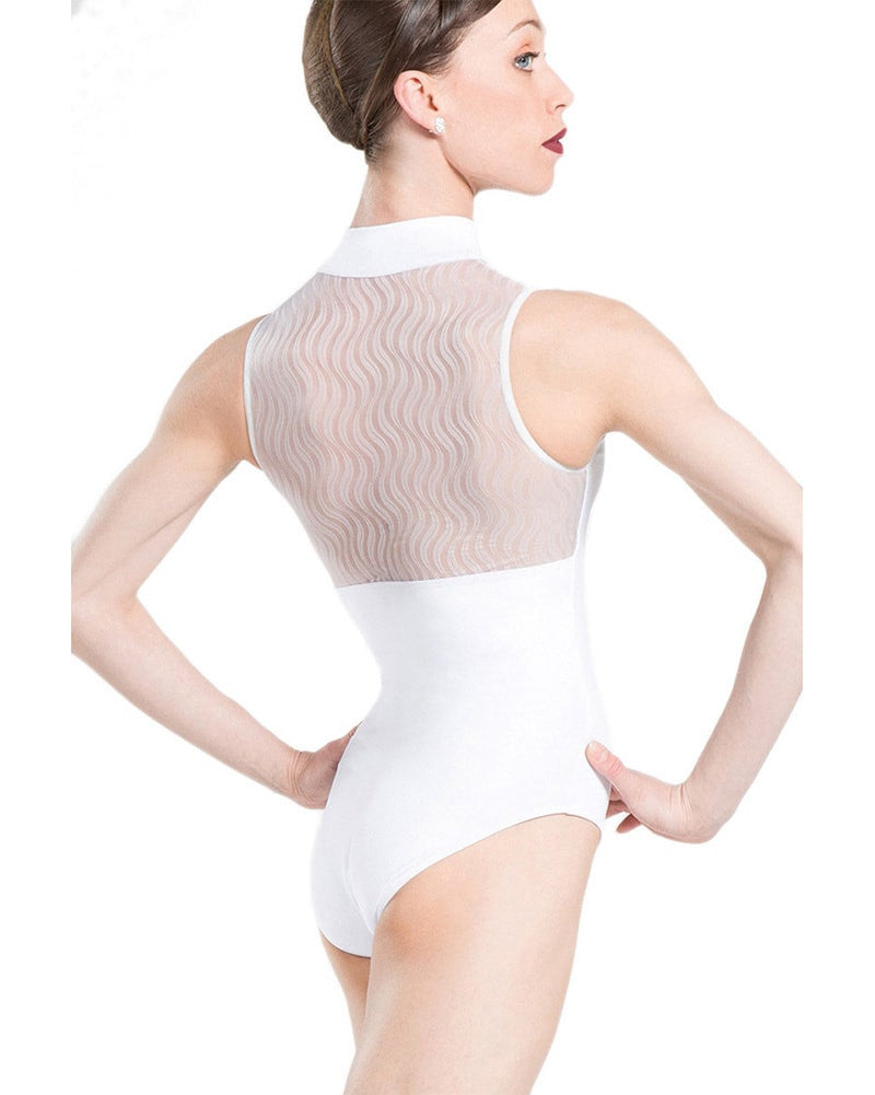 Wear Moi Folie Mock Neck Wave Mesh Sleeveless Leotard - Womens - Dancewear - Bodysuits & Leotards - Dancewear Centre Canada