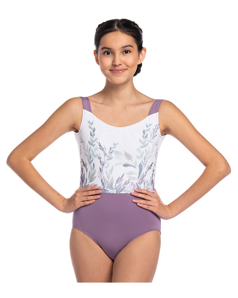 Ainsliewear Amelia Scoop Neck Tank Leotard - 1109SF Womens - Soft Fern Print - Dancewear - Bodysuits & Leotards - Dancewear Centre Canada