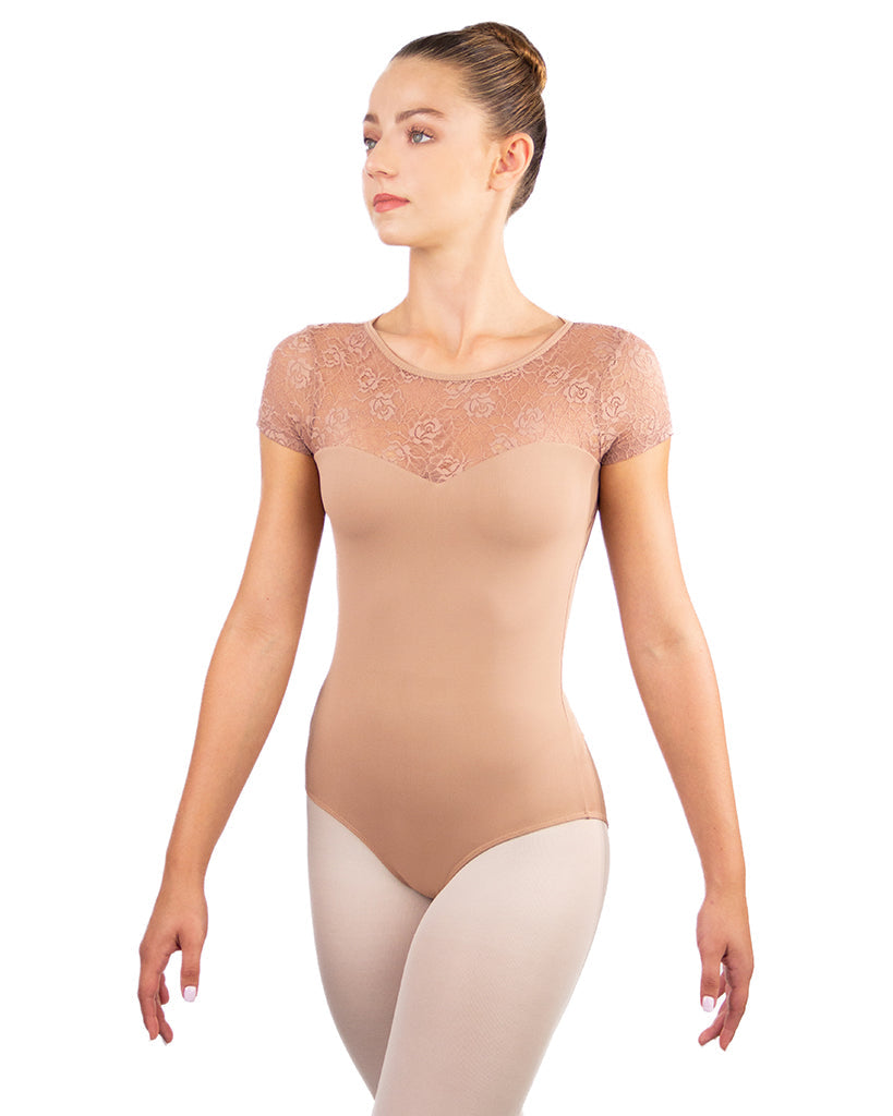 Ballet Rosa Fosette Open Pinch Back Lace Cape Sleeve Leotard - Womens - Dancewear - Bodysuits & Leotards - Dancewear Centre Canada